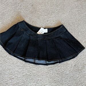 Denim Mini Skirt - Black